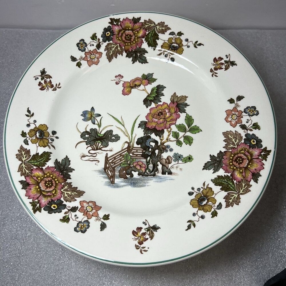 8 Vtg Wedgwood Etruria & Barlaston Eastern Flowers Salad Lunch Plate 8.25” TKD - Picture 2 of 6